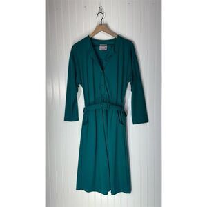 Vintage 80s Teal Belted Midi Dress‎ Made in USA – California Looks Cottagecore M